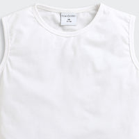 TinyGirl White Organza Floral Bow Top for Girls