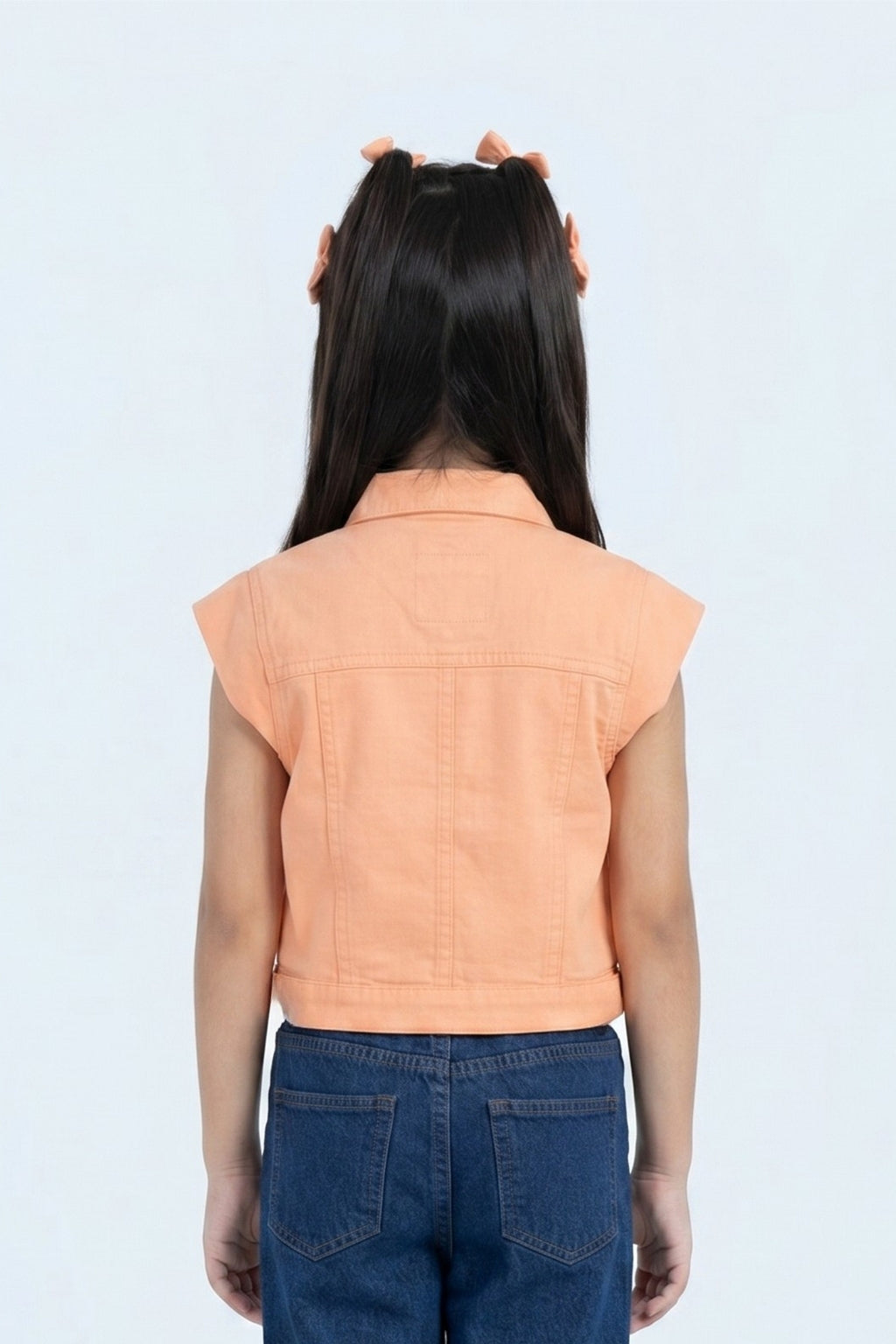 Peach Crop Shirt With Pockets TG6605