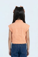 Peach Crop Shirt With Pockets TG6605