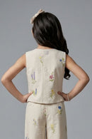 Floral Embroidered Sleeveless Waistcoat Top TG6657
