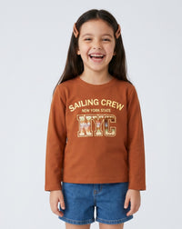 Rust NYC Graphic Full Sleeves T-Shirt TG6698