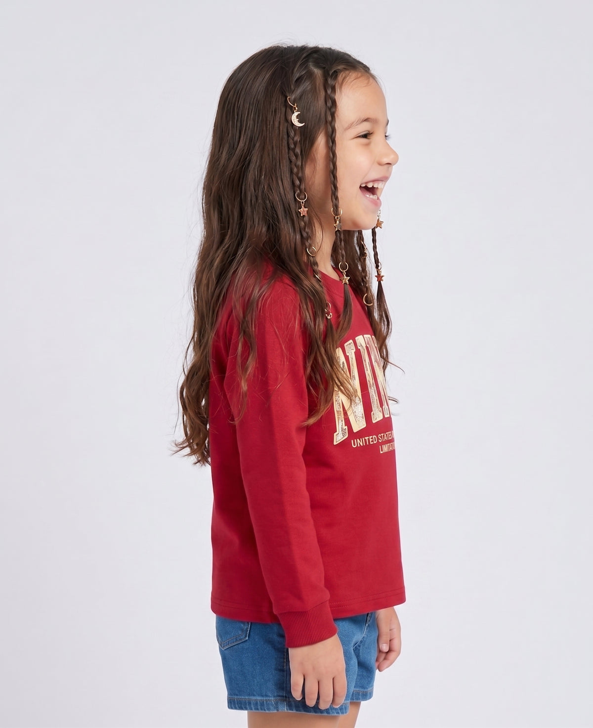 Hot Pink Varsity Graphic Full Sleeves T-Shirt TG6699