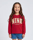 Hot Pink Varsity Graphic Full Sleeves T-Shirt TG6699