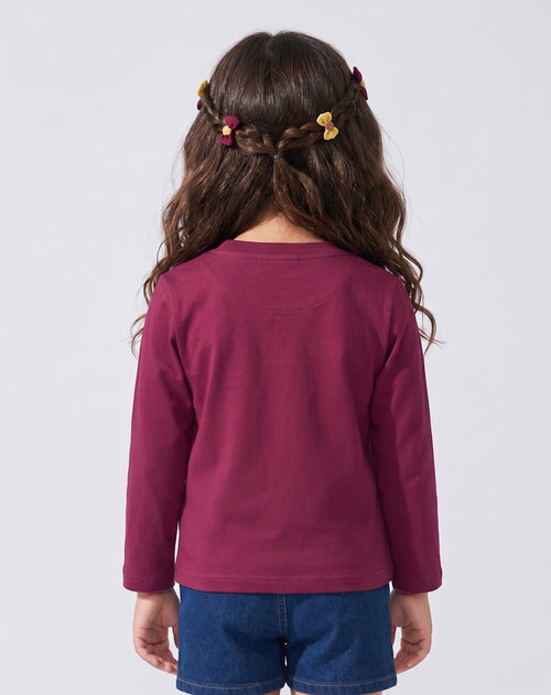 Magenta Freedom Graphic Full Sleeves T-Shirt TG6703