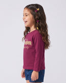 Magenta Freedom Graphic Full Sleeves T-Shirt TG6703