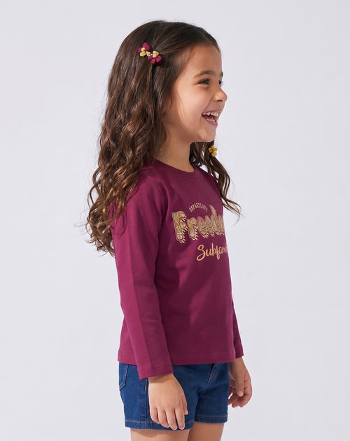 Magenta Freedom Graphic Full Sleeves T-Shirt TG6703