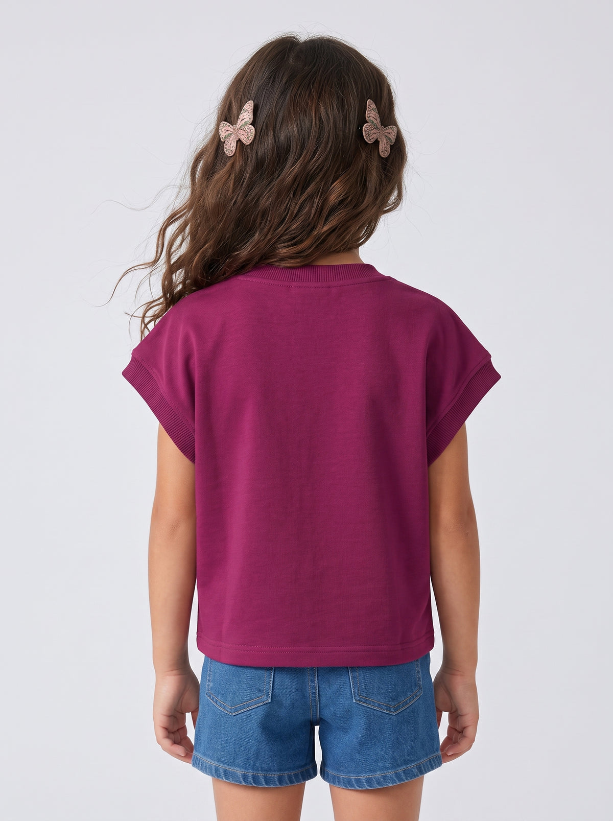 Magenta Freedom Graphic Half Sleeves T-Shirt TG6703