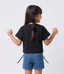 Black 3D Floral Appliqué T-Shirt TG6718