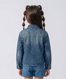 Dark Blue Patch Detail Denim Shirt TG6721
