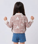 Mauve Floral Embroidered Contrast Collar Shirt TG6723