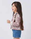 Mauve Floral Embroidered Contrast Collar Shirt TG6723