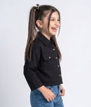 Black Utility Pocket Cropped Shirt TG6750