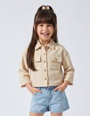 Cream Utility Pocket Cropped Shirt TG6750