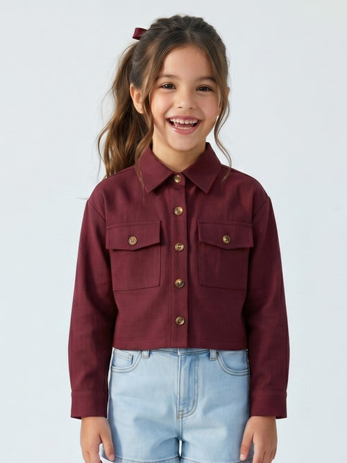 Magenta Cropped Shirt TG6750
