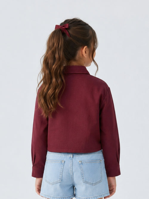 Magenta Cropped Shirt TG6750