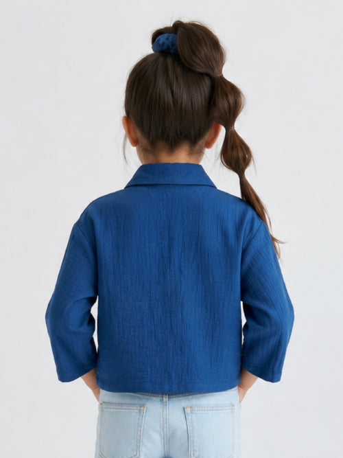 Royal Blue Cropped Shirt TG6750