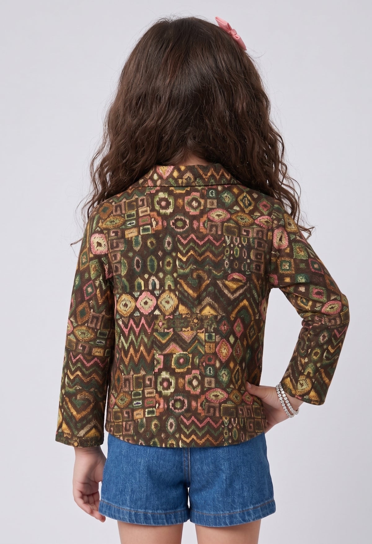 Brown Multicolour Geometric Print Shirt TG6759