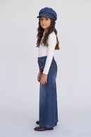 Dark Blue High-Rise Wide-Leg Denim Jeans TGCO0047