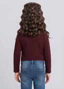 Blue Denim Panel and Belt Detail Top TGCO0047