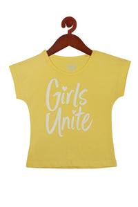 Tiny Girl Girls Unite Slogan T-Shirt – Yellow