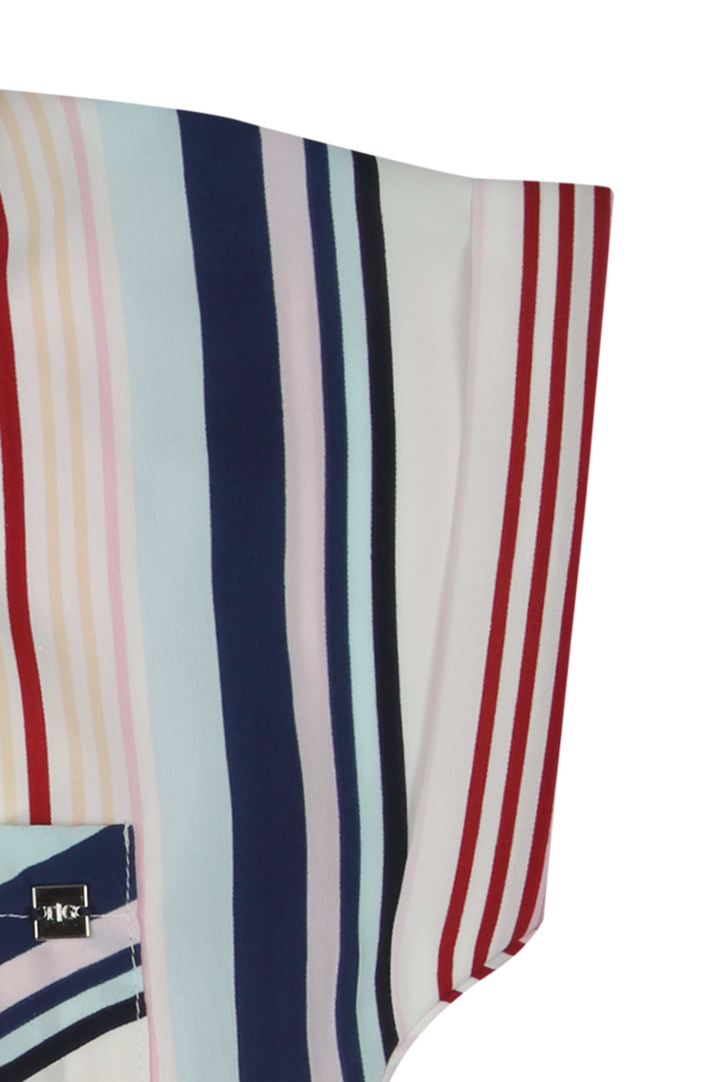 Girls Striped Front Tie Casual Top – Red & White