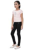 Peach Heart Print Top for Girls