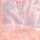 Girls Peach Sequin Tulle Party Frock with Heart Belt TSF10002
