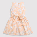 Peach Floral Sleeveless Frock TSF10006