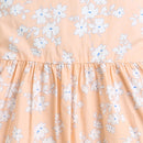 Peach Floral Sleeveless Frock TSF10006