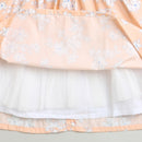 Peach Floral Sleeveless Frock TSF10006