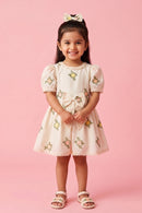Off-White Floral Embroidered Dress TSF10053