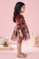 Onion Pink Floral Organza Party Frock TSF10078