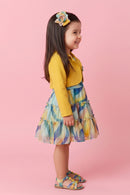 Mustard Jacket Dress Set TSF10094