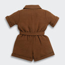 Brown Collared Button-Down Playsuit TSJP30540