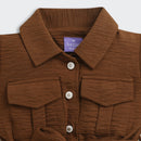 Brown Collared Button-Down Playsuit TSJP30540