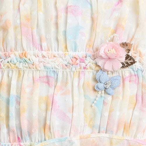 Girls Yellow Ruffle Tier Dress TSM30570