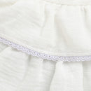 Girls Ivory Tiered Lace Trim Dress with Bow Straps TSM30638