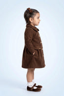 Girls Classic Brown Soild Brown Dress TSM30707