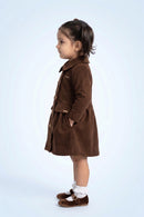 Girls Classic Brown Soild Brown Dress TSM30707