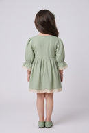 Pista Green Lace Trim Bow Midi TSM30766