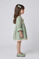 Pista Green Lace Trim Bow Midi TSM30766
