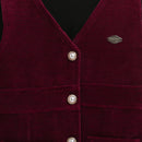 TresselGirls Maroon Corduroy Pinafore Dress with Black Inner Top