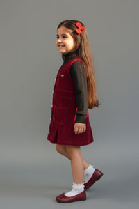 Tressel Girls’ Brown Double-Breasted Winter Coat Dress.