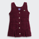 TresselGirls Maroon Corduroy Pinafore Dress with Black Inner Top