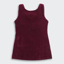 TresselGirls Maroon Corduroy Pinafore Dress with Black Inner Top
