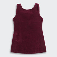 TresselGirls Maroon Corduroy Pinafore Dress with Black Inner Top