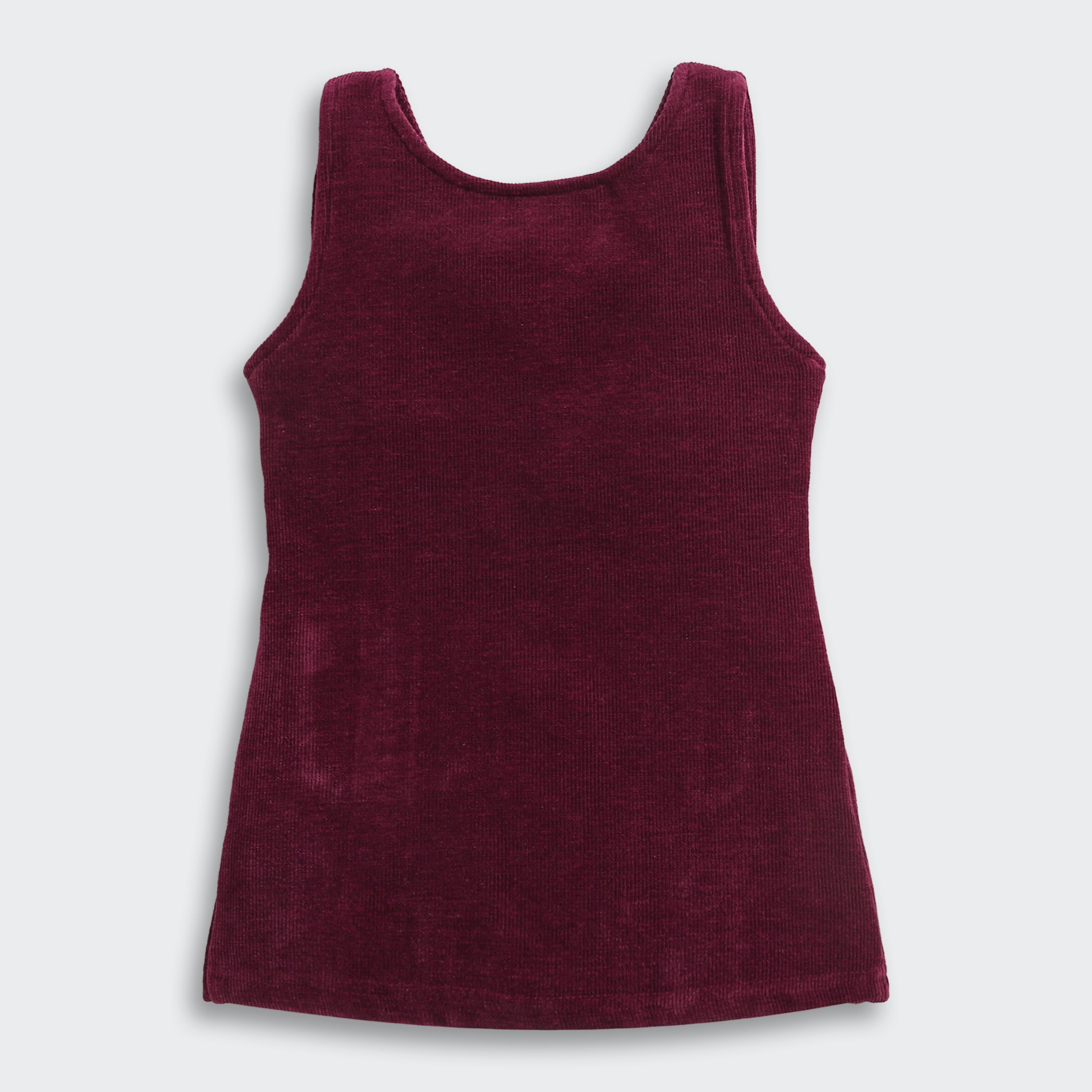 TresselGirls Maroon Corduroy Pinafore Dress with Black Inner Top