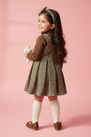 Pinafore Dress & Brown Knit Top Set TSPN30099
