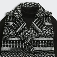 Tressel Black & White Knitted Layered Winter Top for Girls