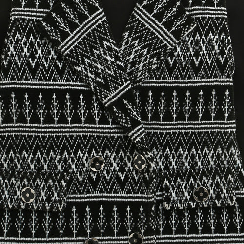 Black Geometric Jacket Dress with Inner Top TSPN30103